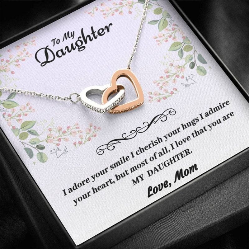 I Adore Your Smile Interlocking Hearts - Daughter Necklace from Mom