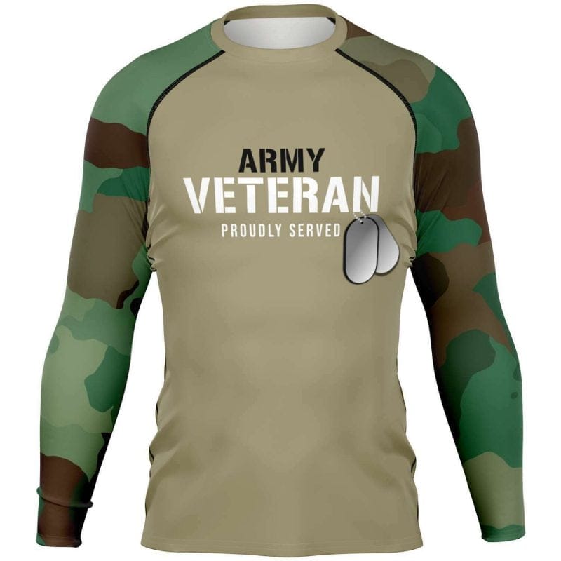 US Army Veteran Long Sleeve MMA Rash Guard Shirt