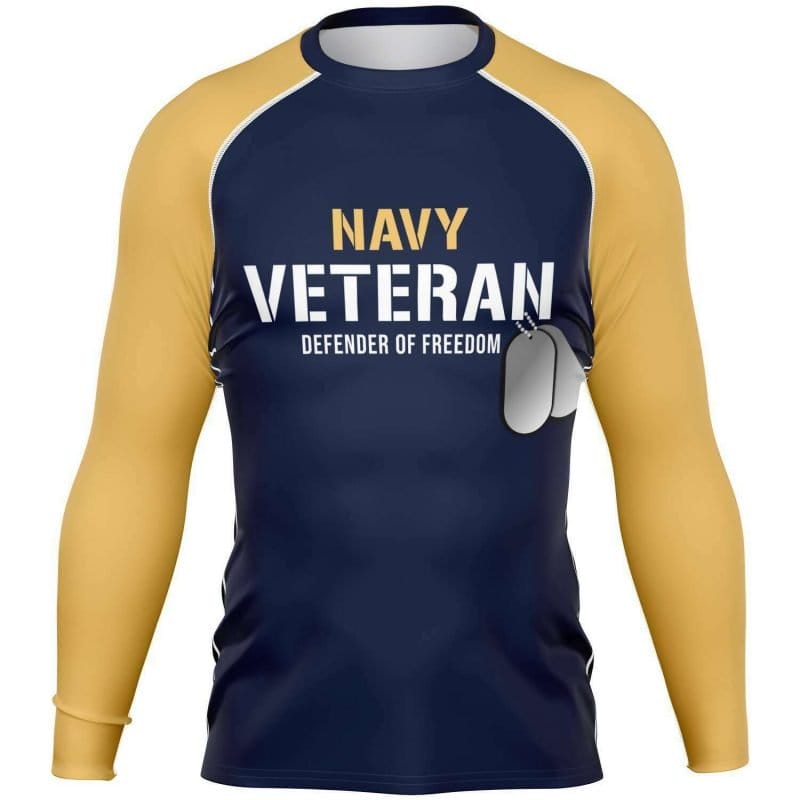 US Navy Veteran Long Sleeve MMA Rash Guard Shirt