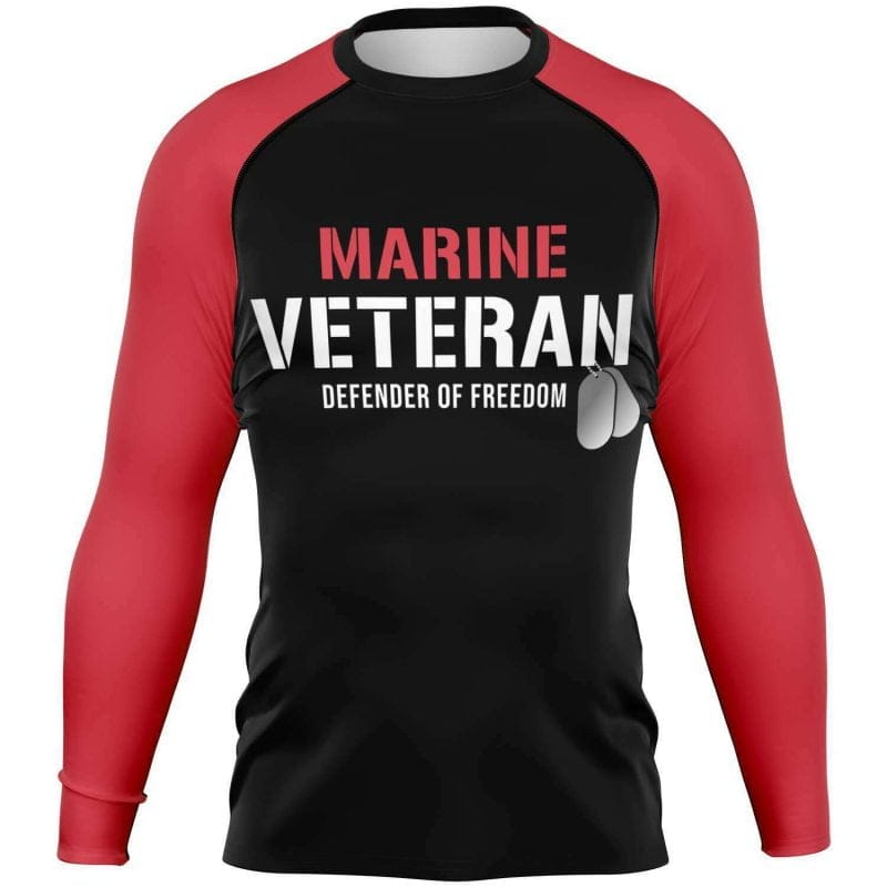 US Marines Veteran Long Sleeve MMA Rash Guard Shirt