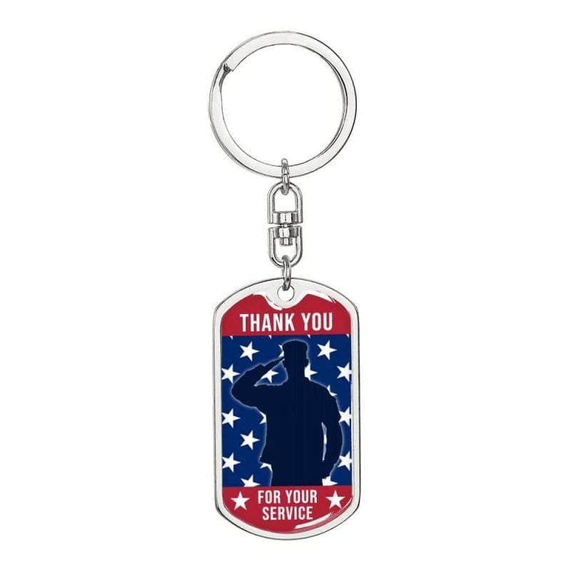 US Veterans Day Keychain Gift with Custom Engraving