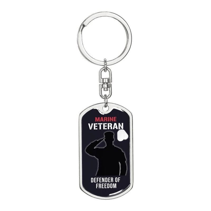 US Marine Corps Veteran Gift - Dog Tag Keychain Gift for US Marine Corps Veterans